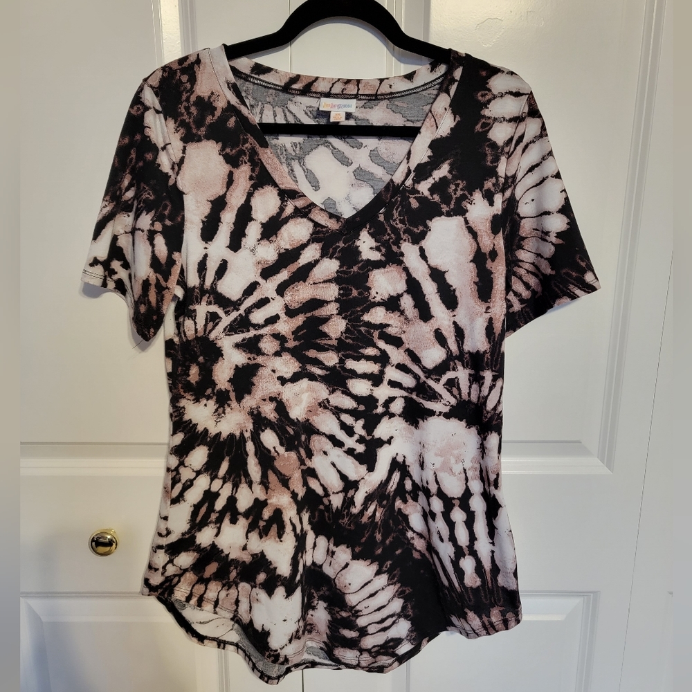 Tie-dye Print V-neck Top